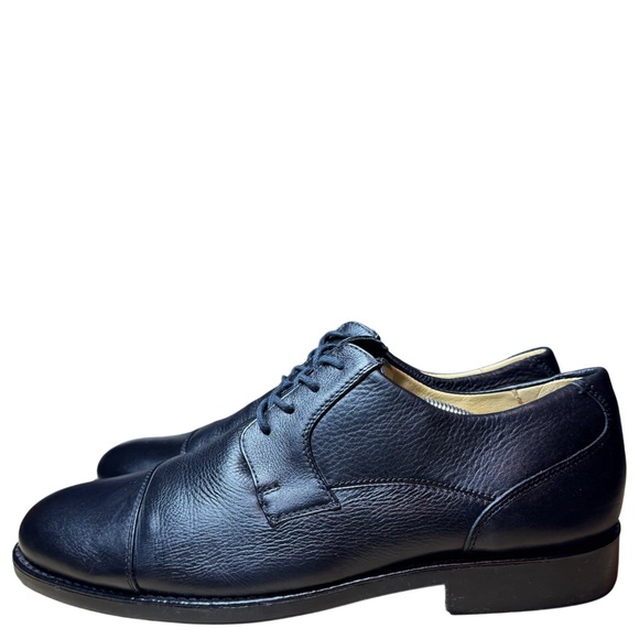 Studio Belvedere Size 11.5 Duke Cap Toe Comfort Dress Shoes Black Leather main image 7